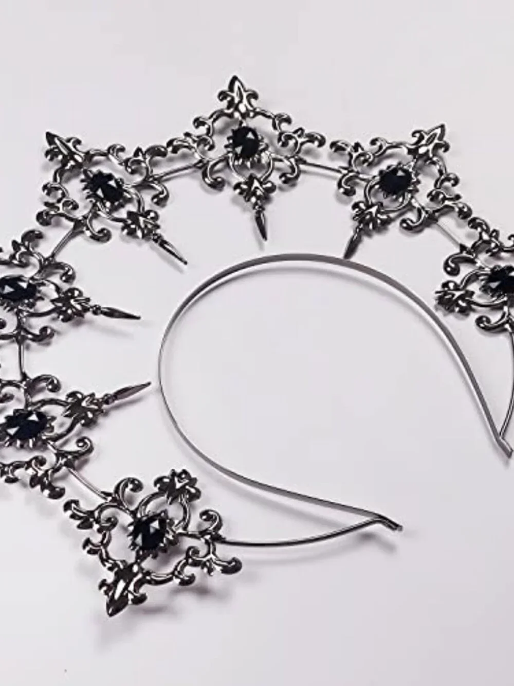 Gothic Halo Crown Baroque Headband Women Renaissance Fairy Wedding Halloween